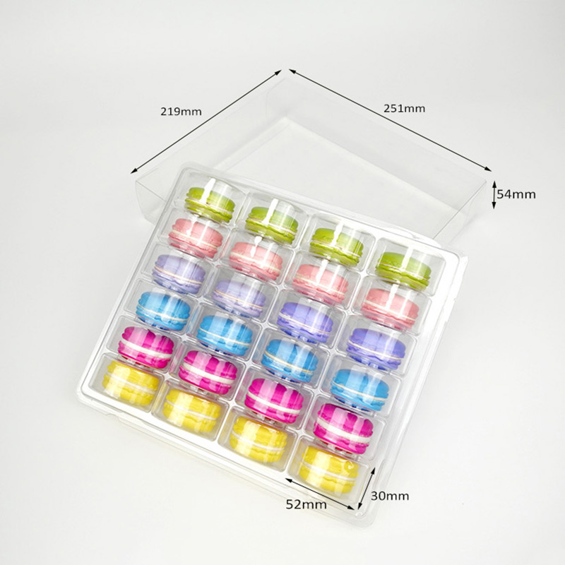 24 macaron blister tray with plastic box
