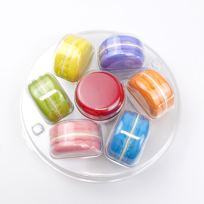 7 pcs macaron cookie round packaging plastic blister tray