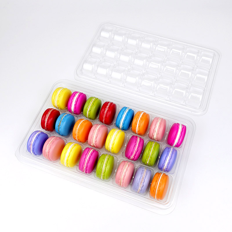 24 macarons clear blister display tray