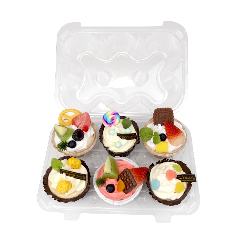 6 pack plastic cupcake containers