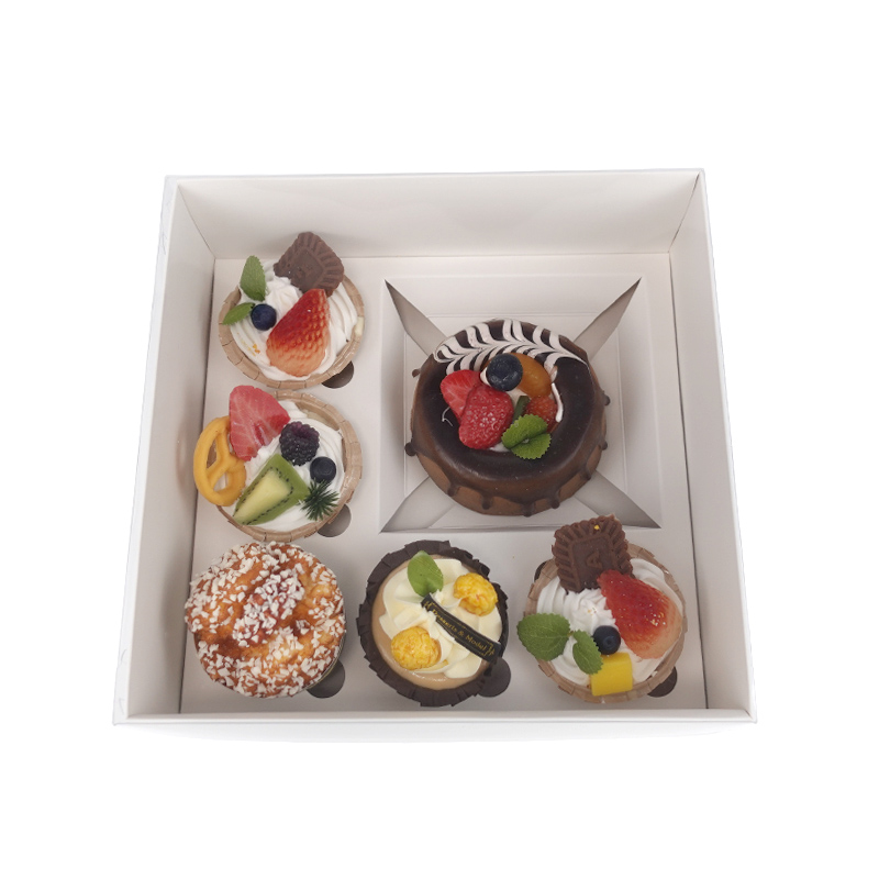 cupcakes and cake mixed box with clear window