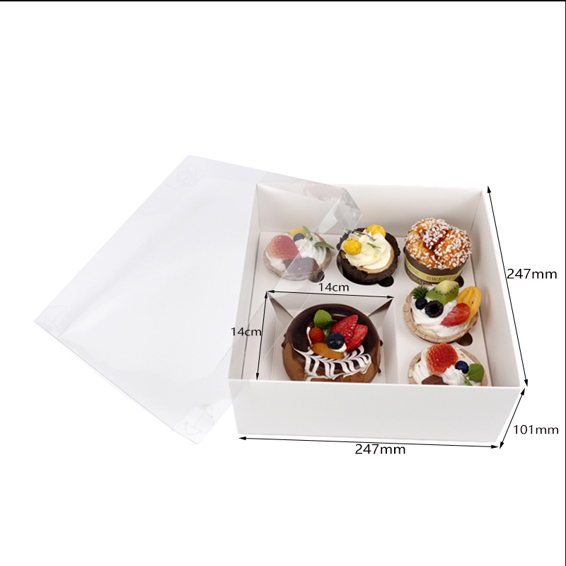 cupcakes and cake mixed box with clear window