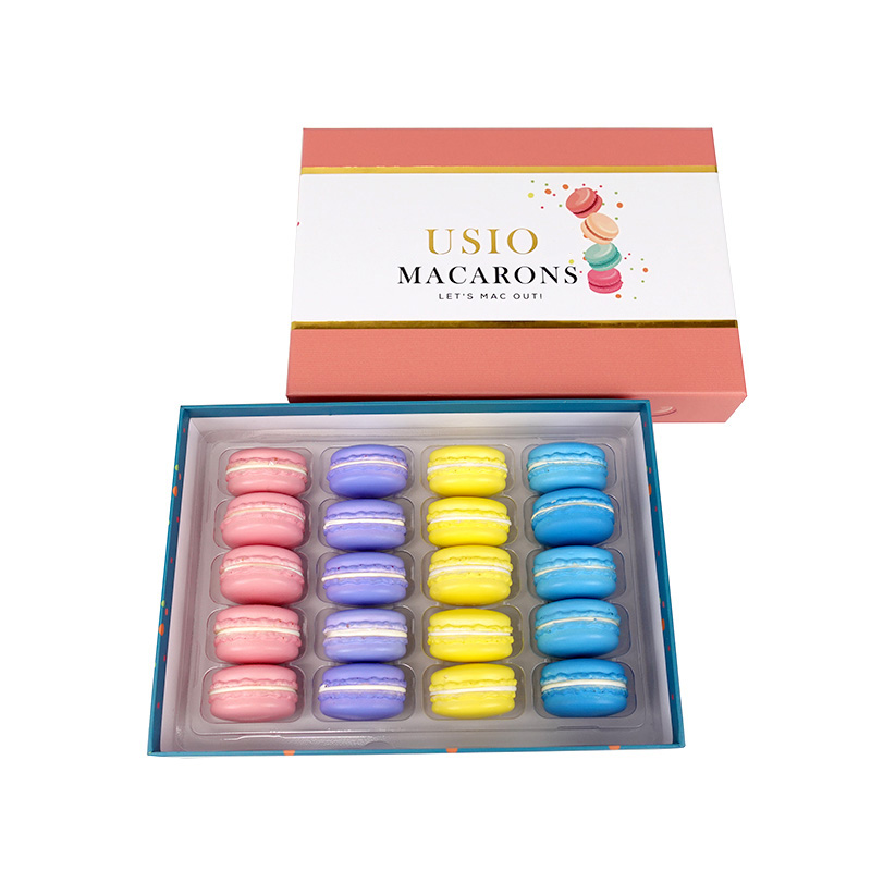 20 macarons cardboard gift box