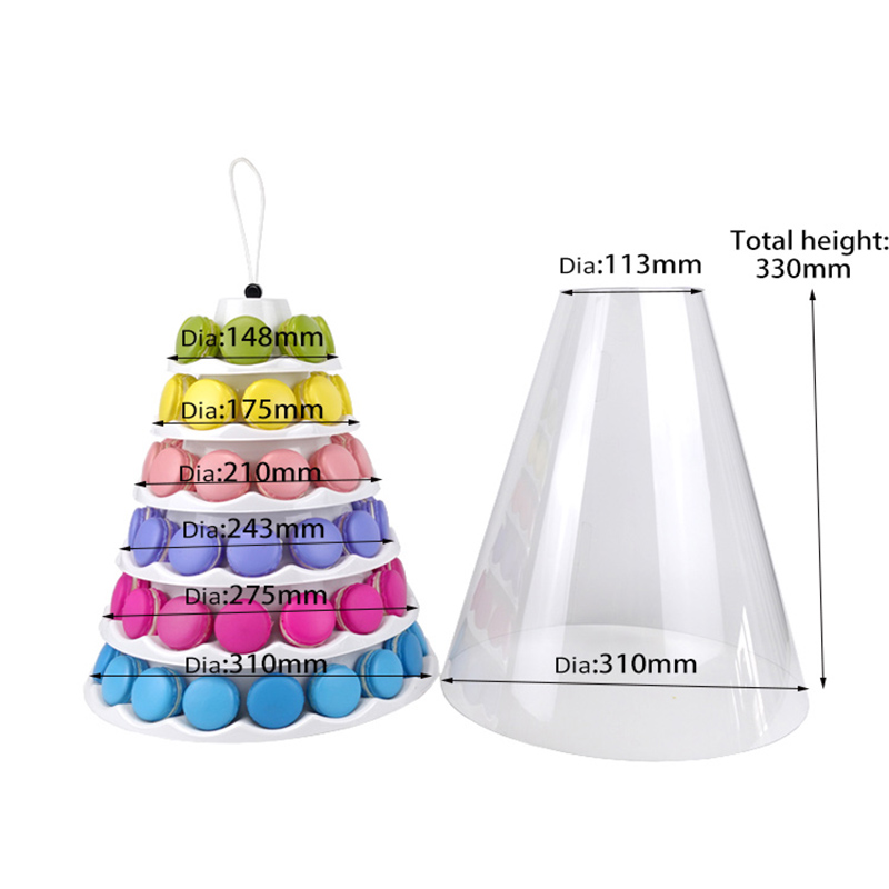 6 tiers macaron front face display tower 