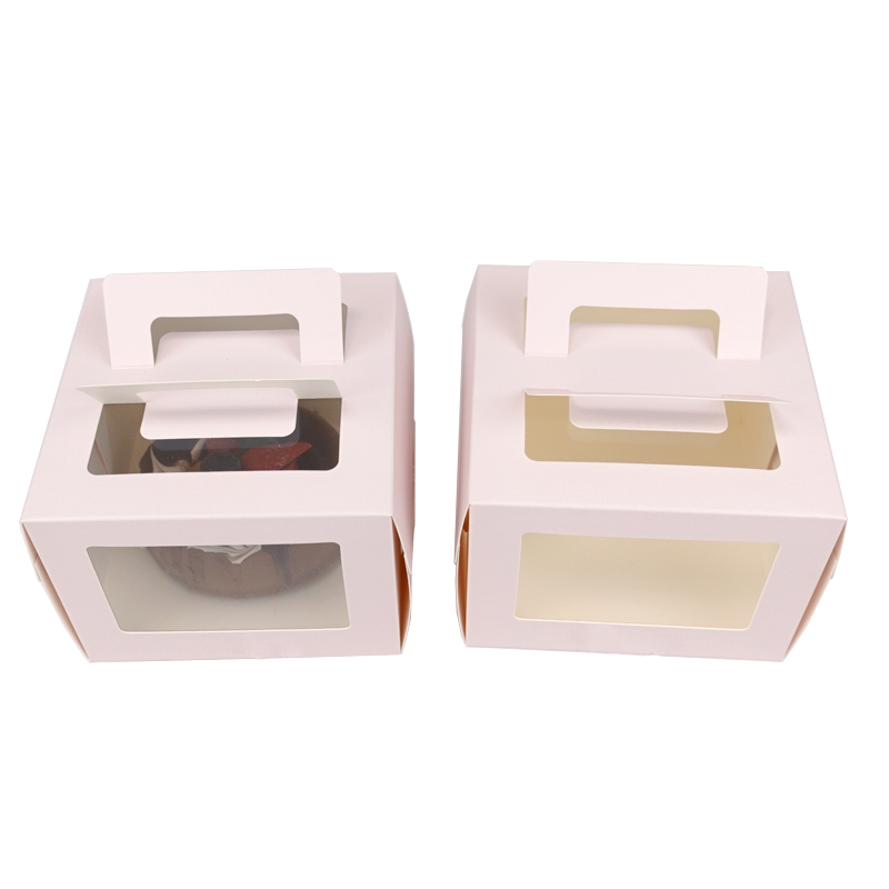 5" square cake paper box with window