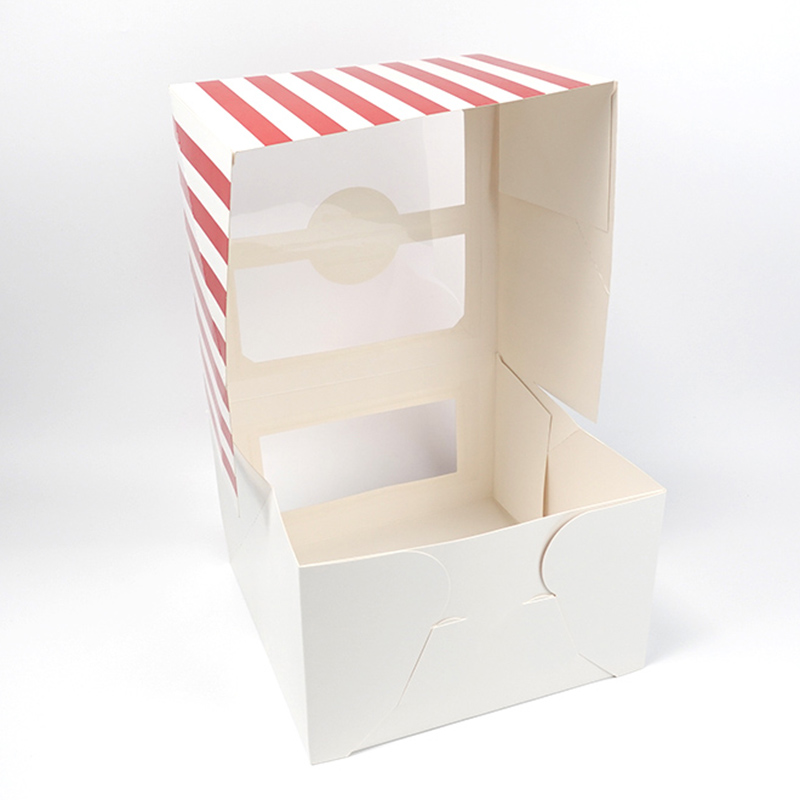 10" square cake paper box with window