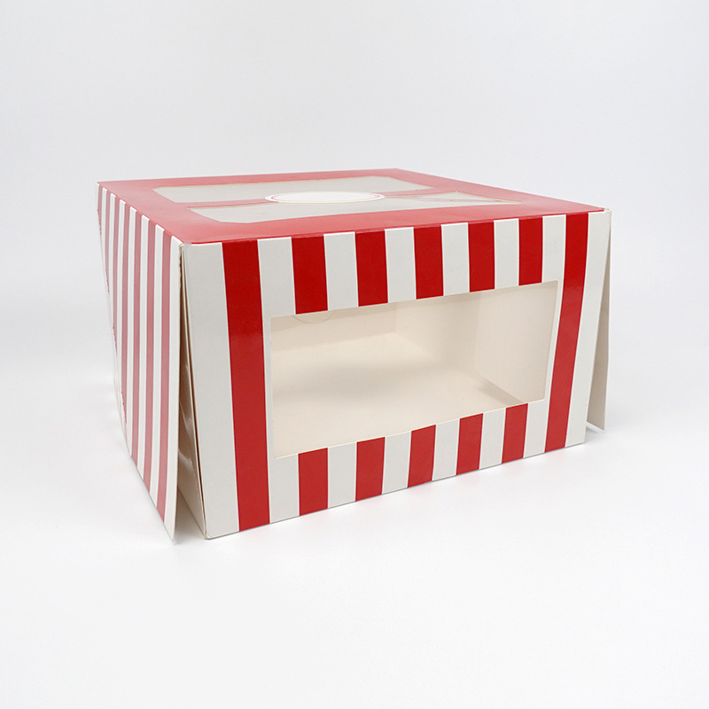 10" square cake paper box with window