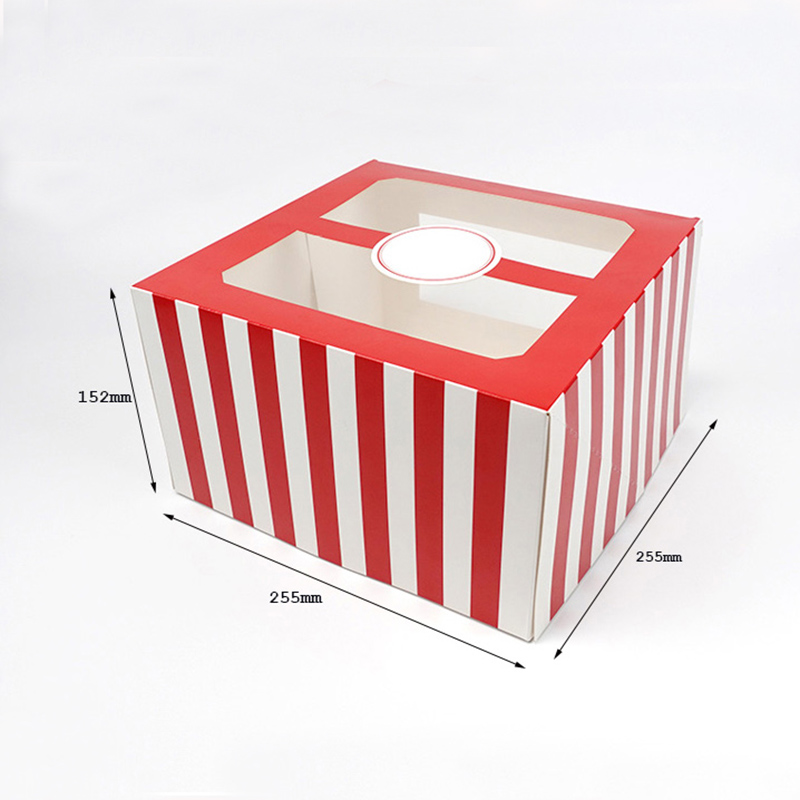 10" square cake paper box with window