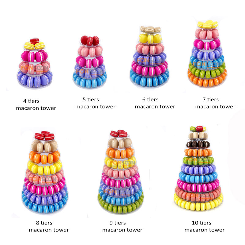  4 tiers macaron tower size