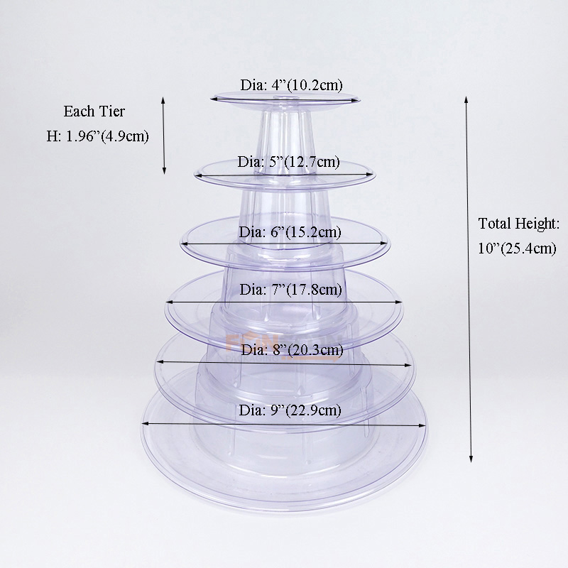  6 tiers macaron tower size