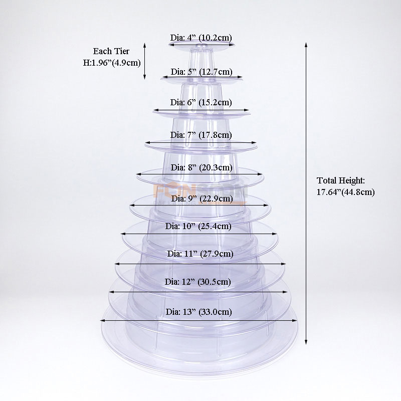 10 tiers macaron tower size
