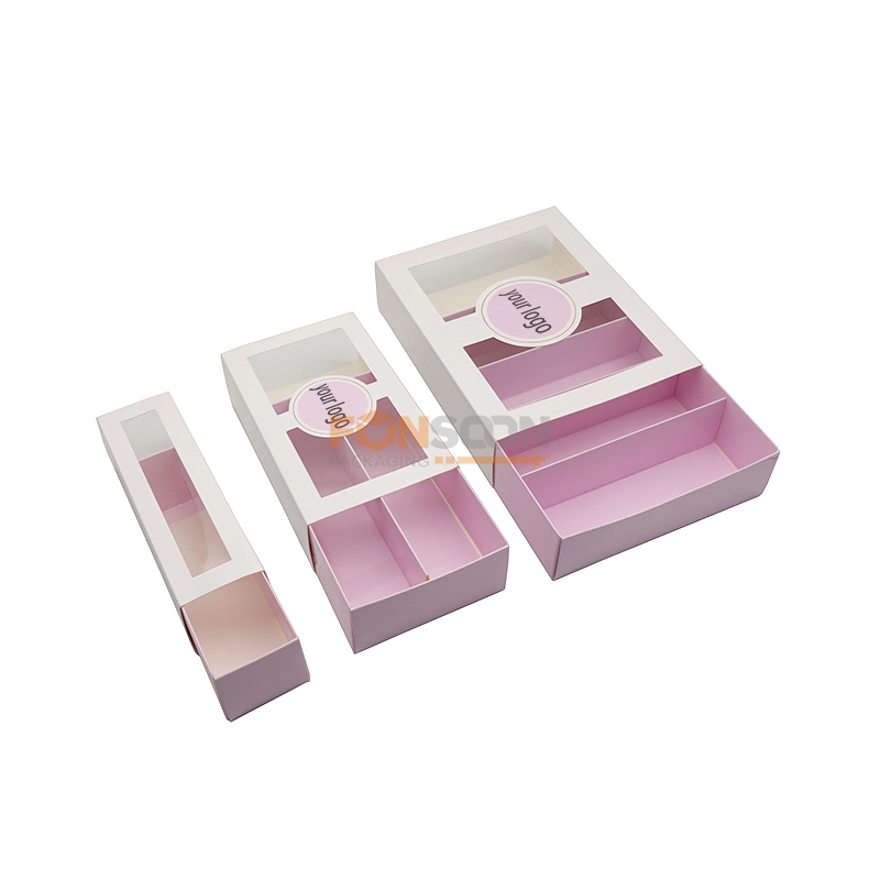 6 12 24 macarons paper boxes with top window