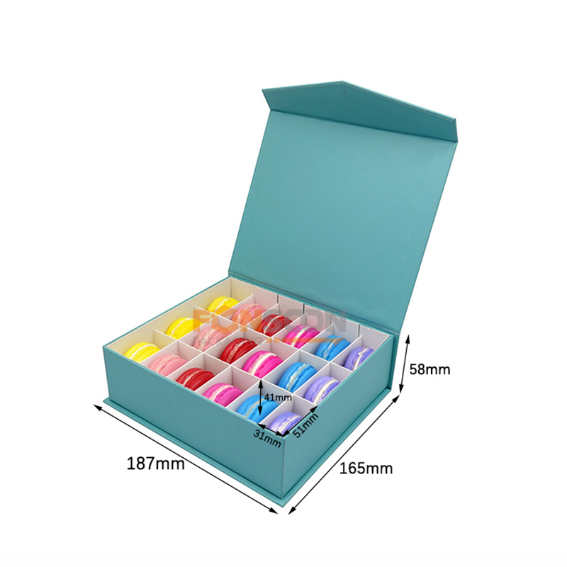 18 macarons magnet cardboard gift boxes