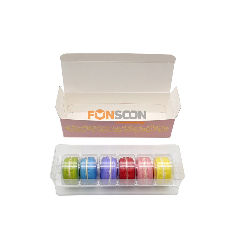 6 macarons paper packaging box with insert