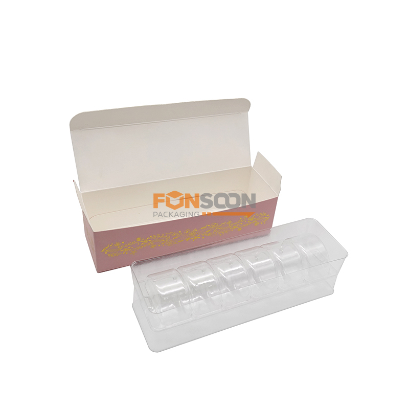 6 macarons paper packaging box with insert