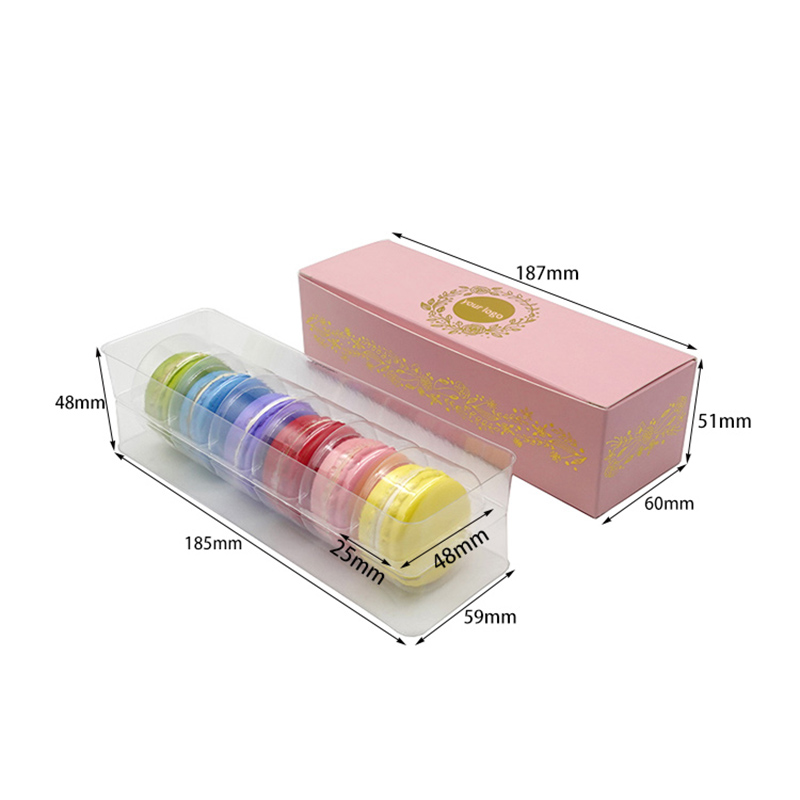 6 macarons paper packaging box with insert