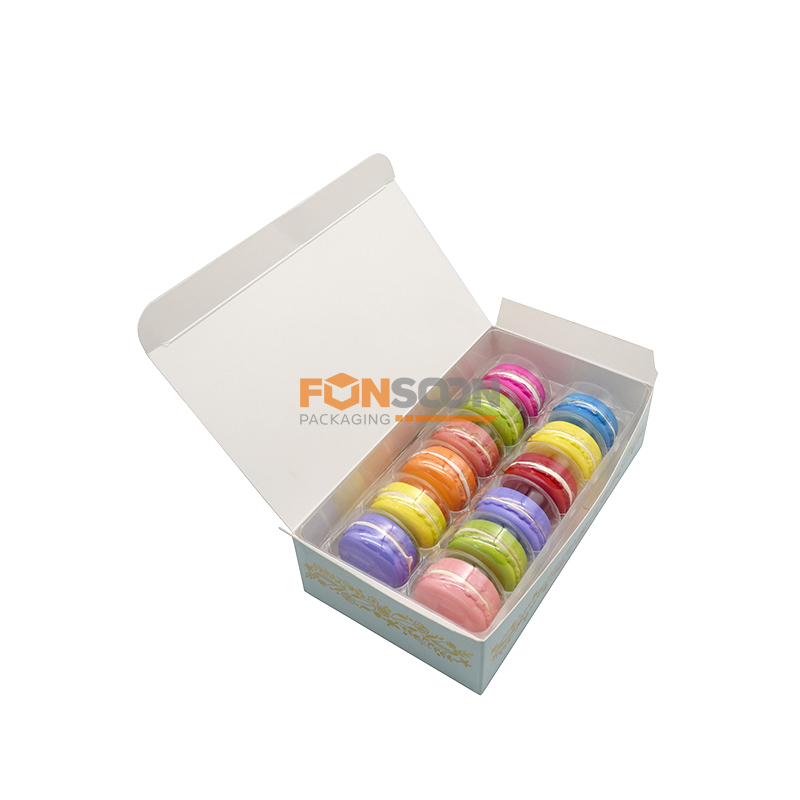 12 macarons paper packaging box with insert