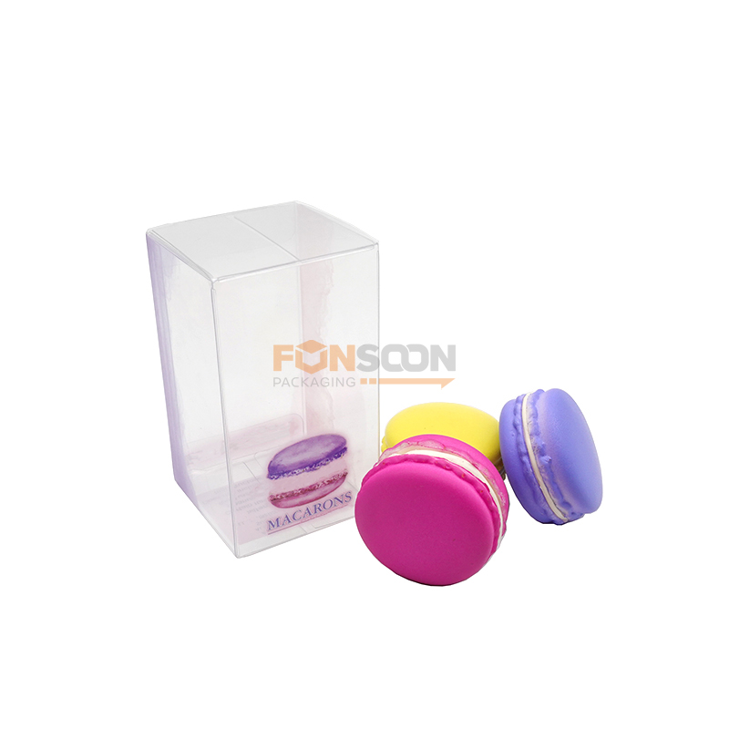 clear plastic folding box for 4 macarons