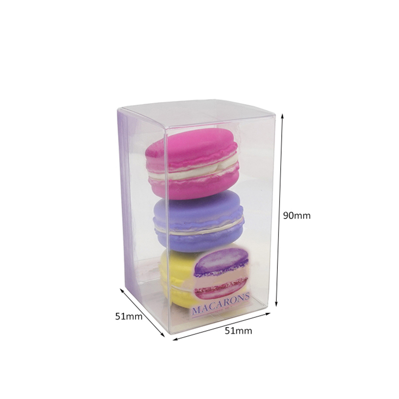 clear plastic folding box for 4 macarons