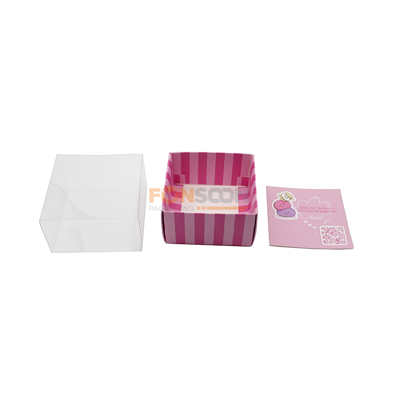 dessert cookie paper drawer box with clear lid