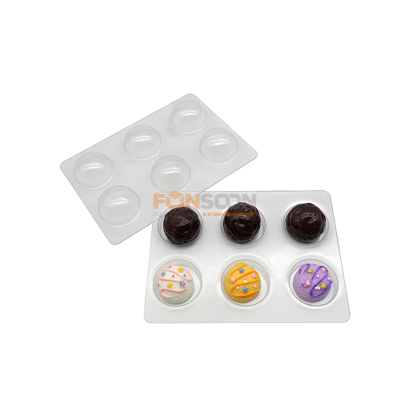 6 holes truffle chocolate plastic tray