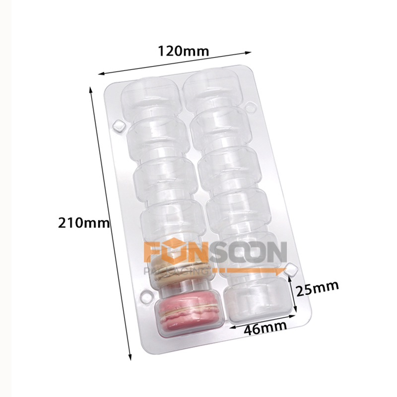 12 macarons plastic blister box