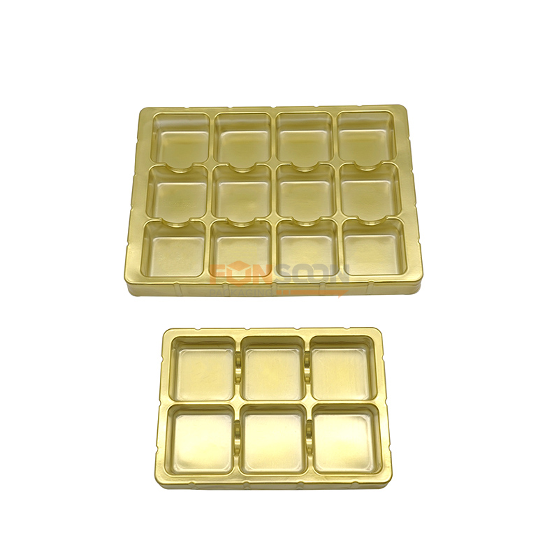 6 12 holes chocolate gold plastic trays