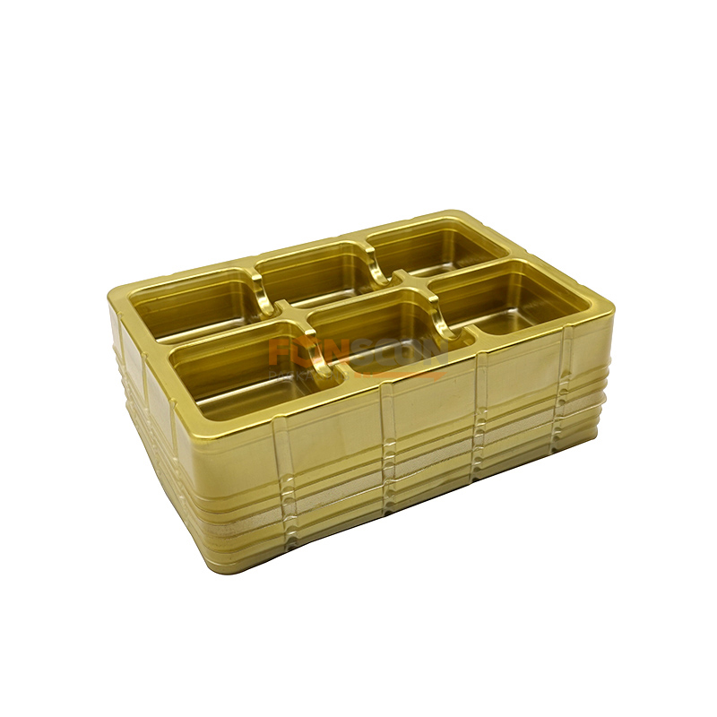 6 12 holes chocolate gold plastic trays