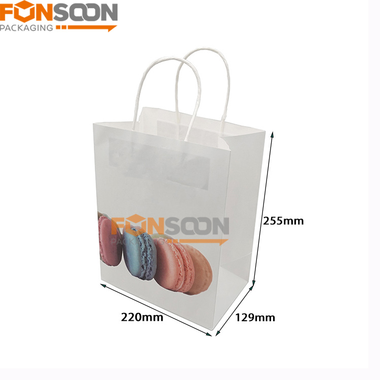 White Kraft paper shopping bags