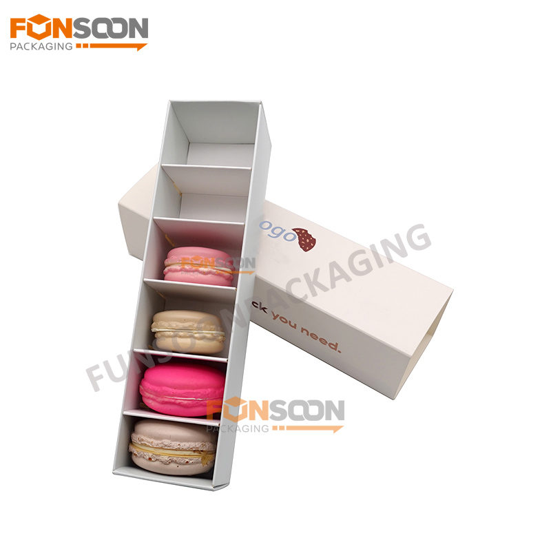 6 macaron paper drawer box with divider