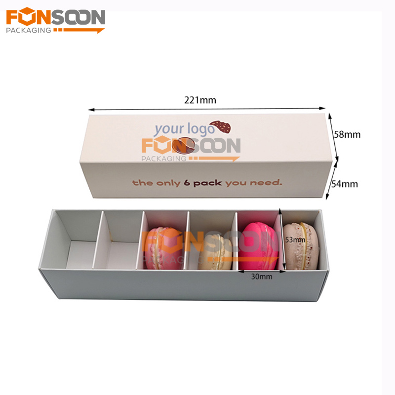 6 macaron paper drawer box with divider