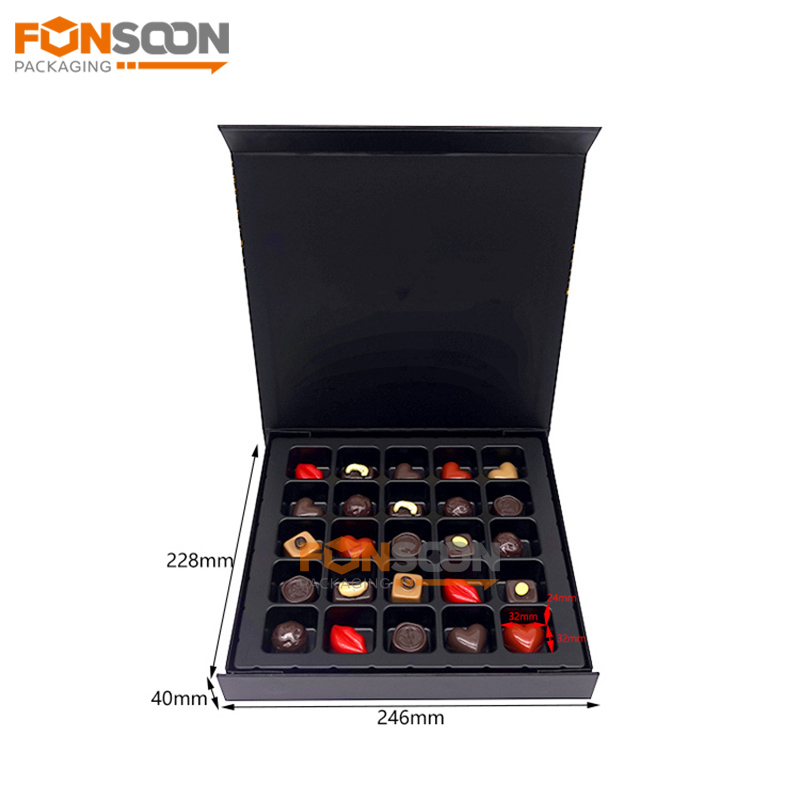 24 chocolates magnetic gift box with insert