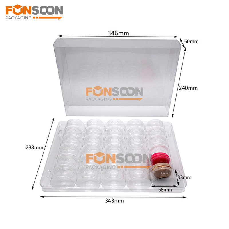 30 macaron plastic clear box