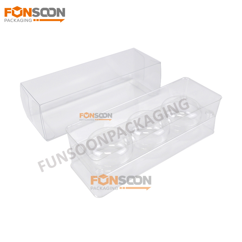 3 macarons clear packaging box