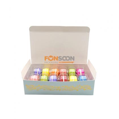 12 macarons paper packaging box with insert