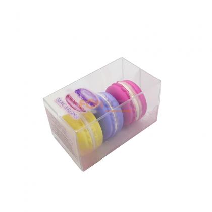 clear plastic folding box for 4 macarons