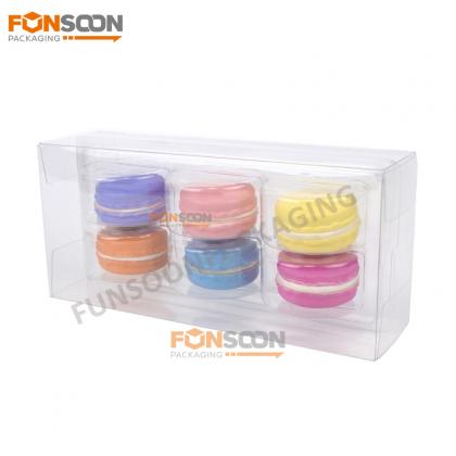 6 macarons plastic packaging box